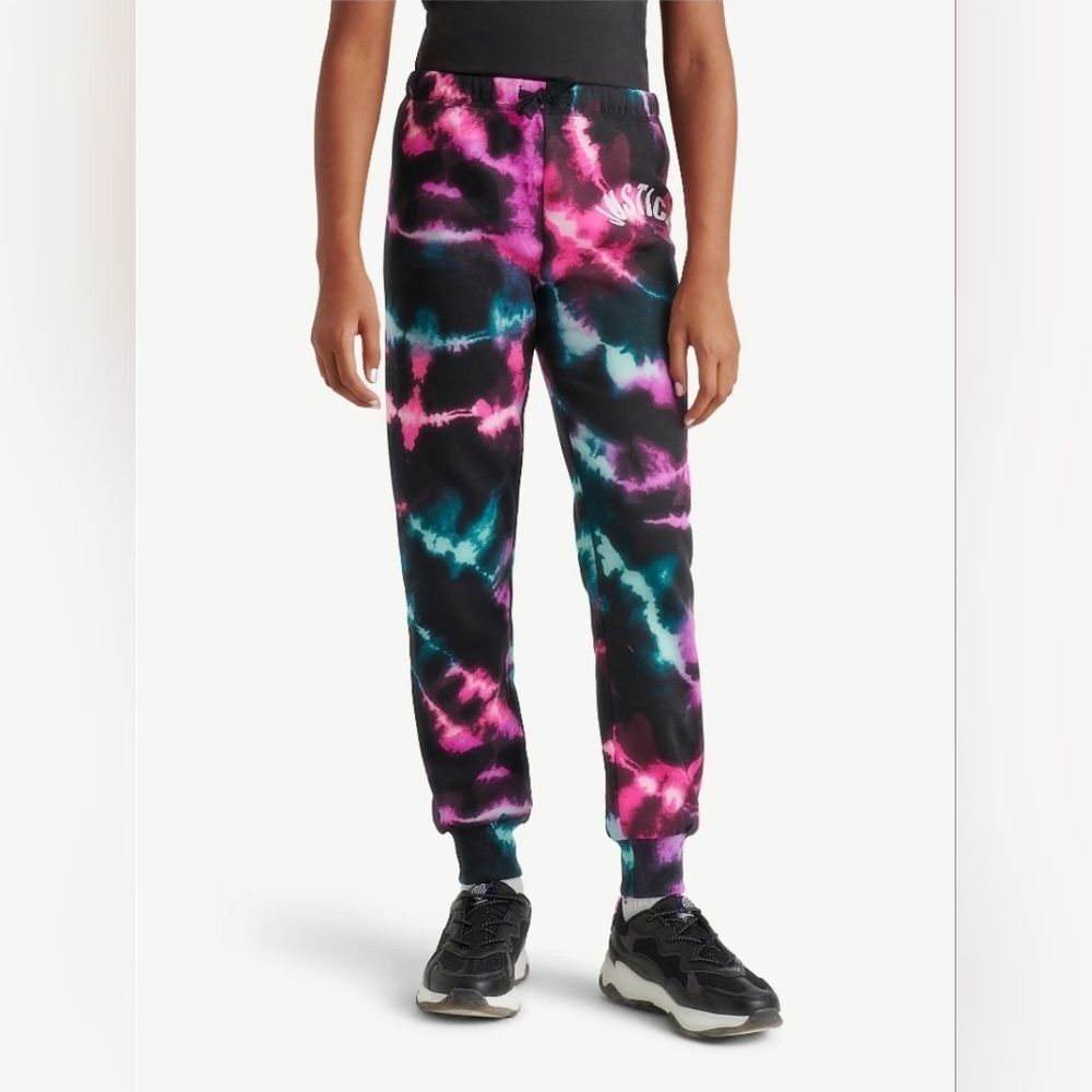 Justice Multicolor  Cotton Tie-Dye Girls Edf Jogger